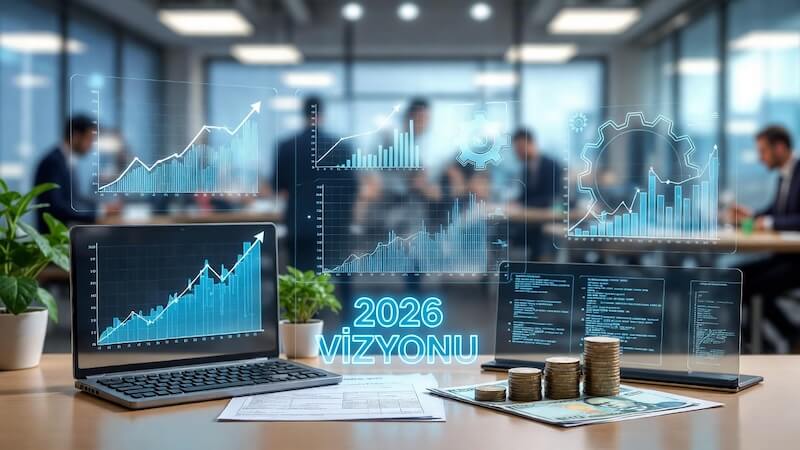 2026 KOSGEB hibe programları, girişimcilik destekleri ve dijital dönüşüm fonlarını gösteren finansal büyüme grafiği.