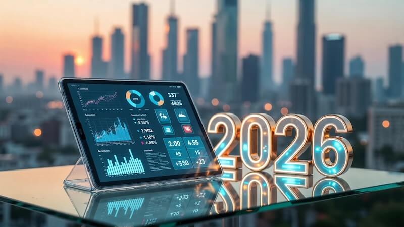 2026 yılı finansal hesaplama ve bütçe planlama stratejilerini temsil eden dijital görsel.