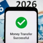 Mobil bankacılık uygulamasından para gönderen kişi ve 2026 takvimi.