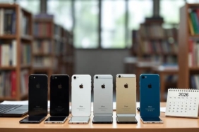 2026 takvimi, masada akıllı telefonlar ve dizüstü bilgisayar.